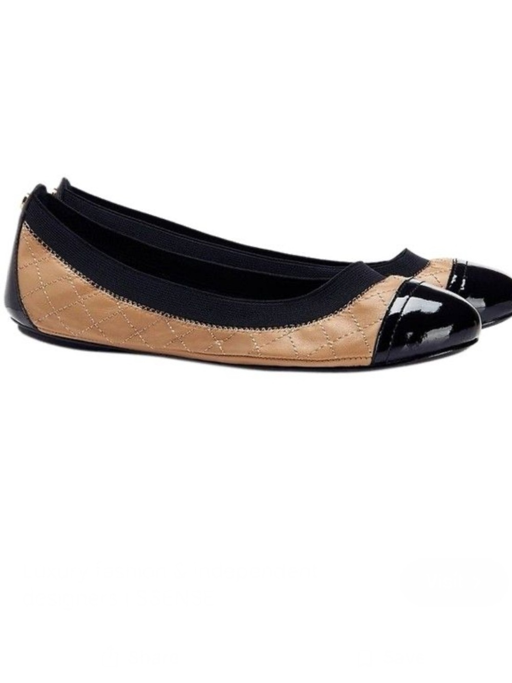 Tory Burch Bridgette Quilted Black Cap Toe Ballet Flats